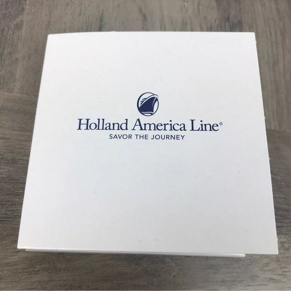 Holland America Line Boat SAILING 150 YEARS Blue White Ceramic Tile Coaster - Picture 3 of 7